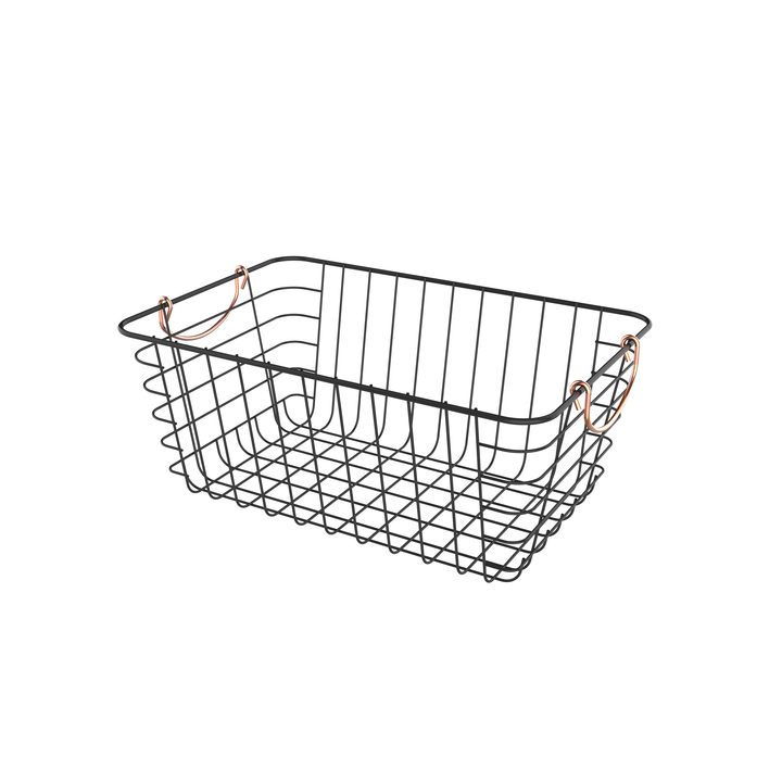 Black Wire Basket (Copper Handles)
