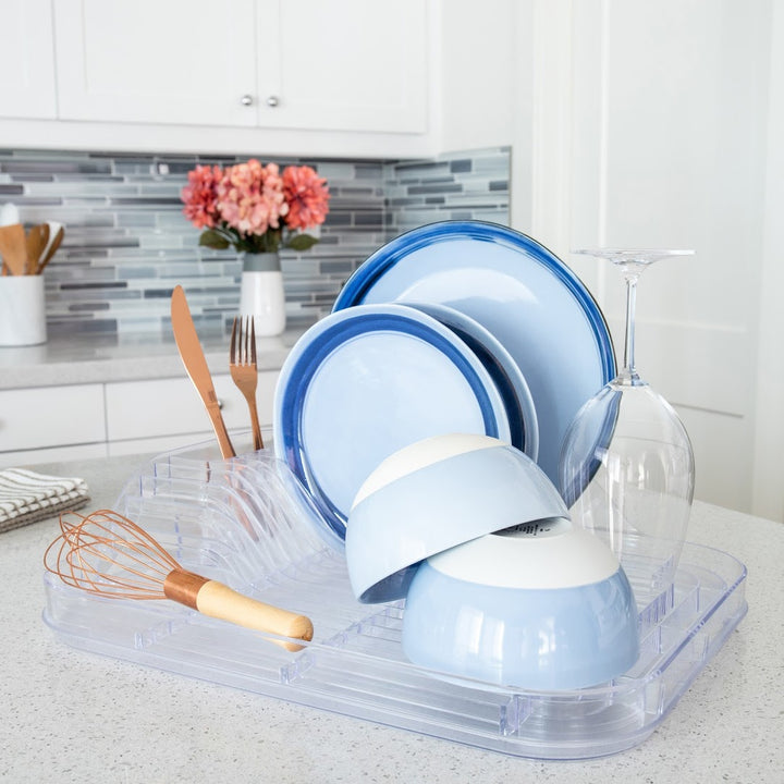 Crystal-Clear Dish Rack Set