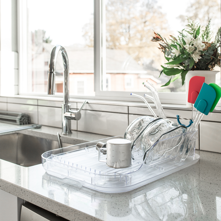 Crystal-Clear Dish Rack Set