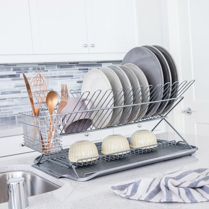 Metallic Folding Dish Rack