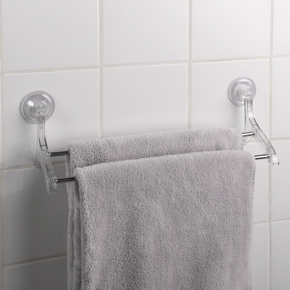 Suction-Cup Double Towel Bar