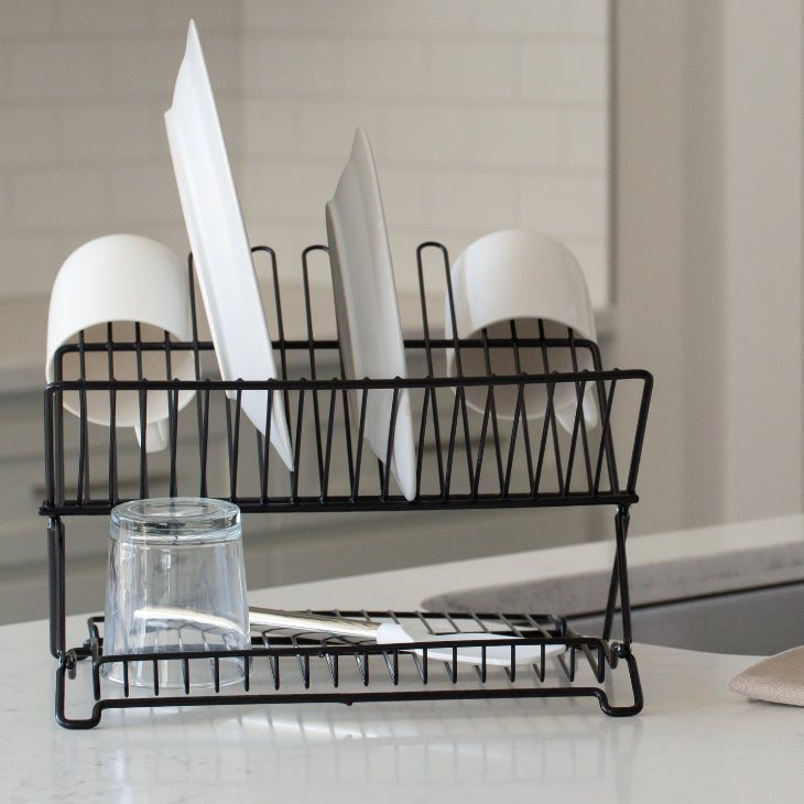 Collapsible Dish Rack And Drainboard Set Foldable Dish Drying Rack