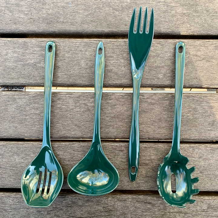 4 Piece Melamine Cooking Tools - Hunter Green