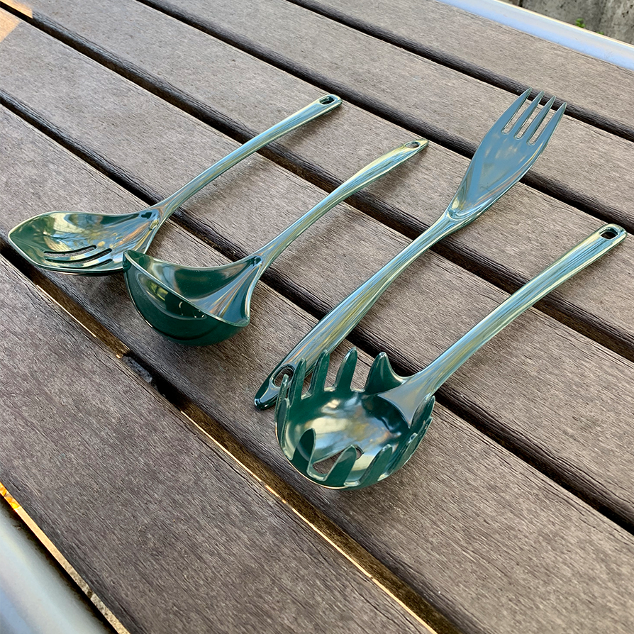 4 Piece Melamine Cooking Tools - Hunter Green